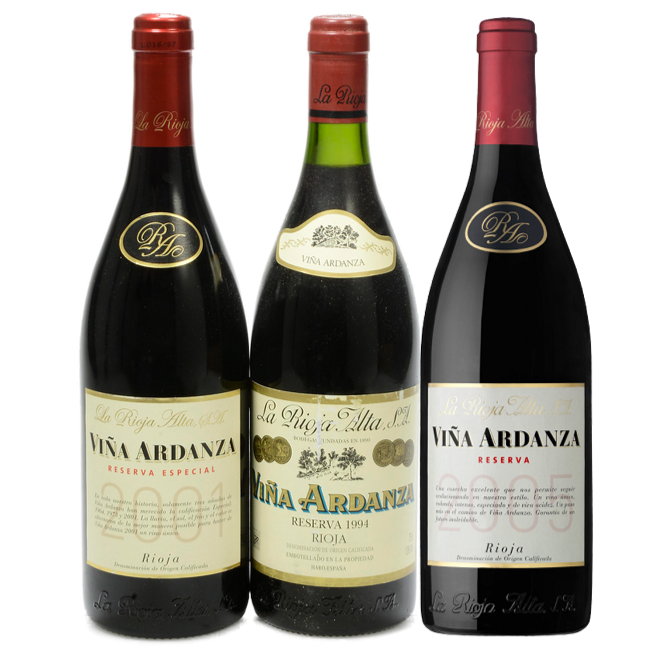 La Rioja Alta Vina Ardanza 1994,2001,2004 750x3Bot