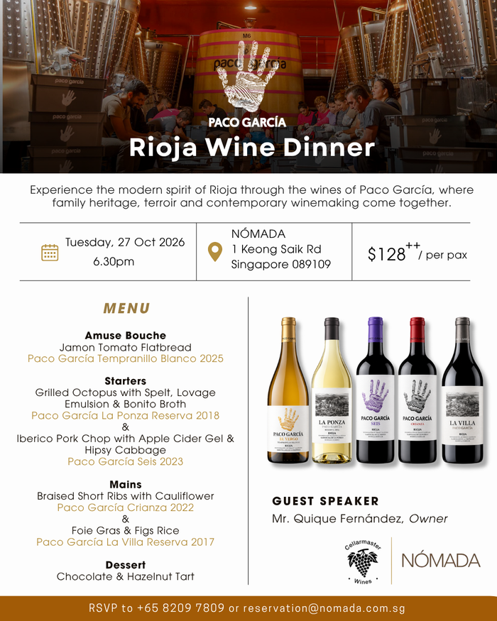 Paco García Wine Dinner at NÓMADA